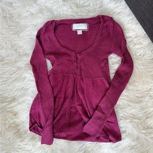 XS Plum Colored Knit Baby Doll Top